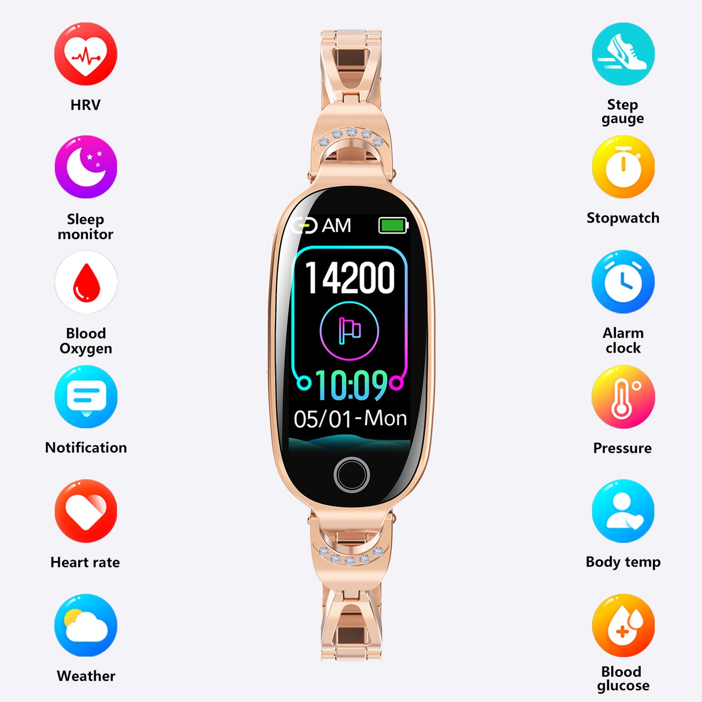 Elegant Gold Smartwatch - Close up