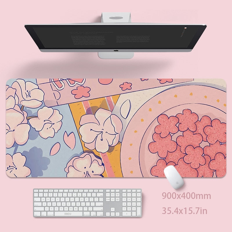 Kawaii Mousepad Cute Pink Mouse Pads Large Mouse Mat Natural Rubber Keyboard Mat PC Mat Desk Pad Mouse Mat Mouse Pad Mouse Mats