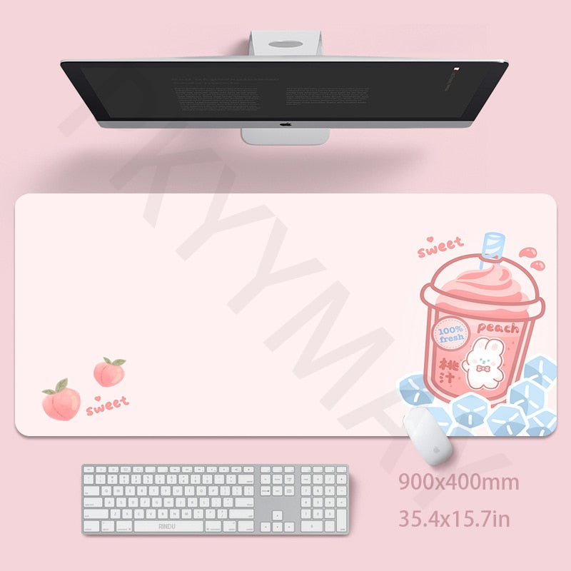 Pink Mouse Mat 40x90cm Girl Gaming Mousepad Gamer Mouse Pad 55x100cm Cute Dek Pad Ladys Desk Mat Soft Pad For Table 30x80cm