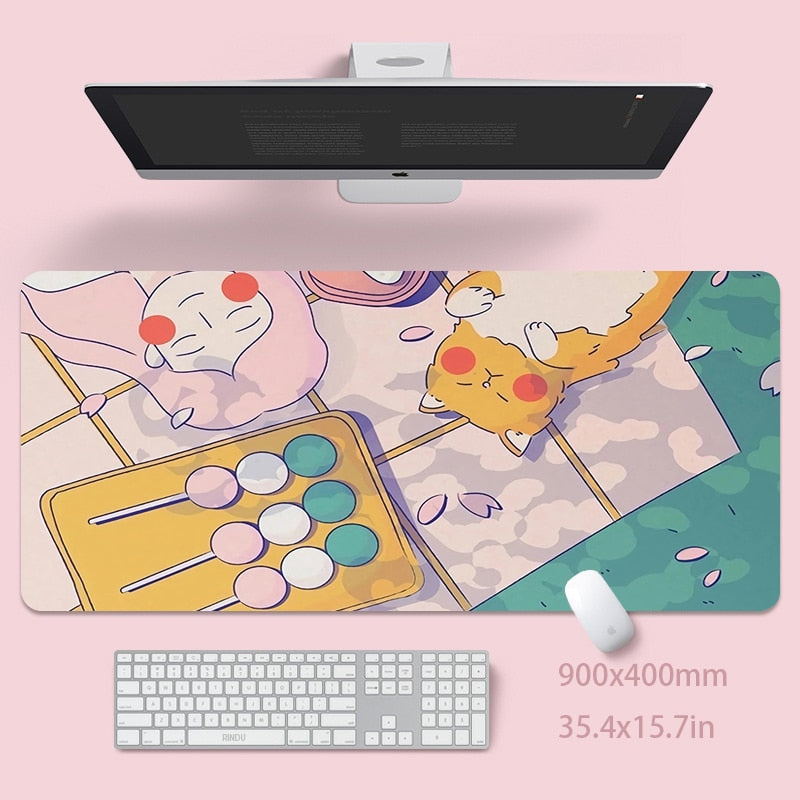 Kawaii Mousepad Cute Pink Mouse Pads Large Mouse Mat Natural Rubber Keyboard Mat PC Mat Desk Pad Mouse Mat Mouse Pad Mouse Mats