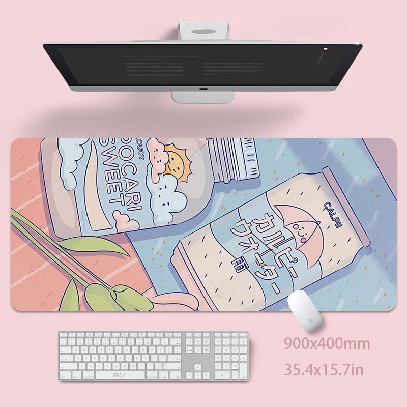Kawaii Mousepad Cute Pink Mouse Pads Large Mouse Mat Natural Rubber Keyboard Mat PC Mat Desk Pad Mouse Mat Mouse Pad Mouse Mats