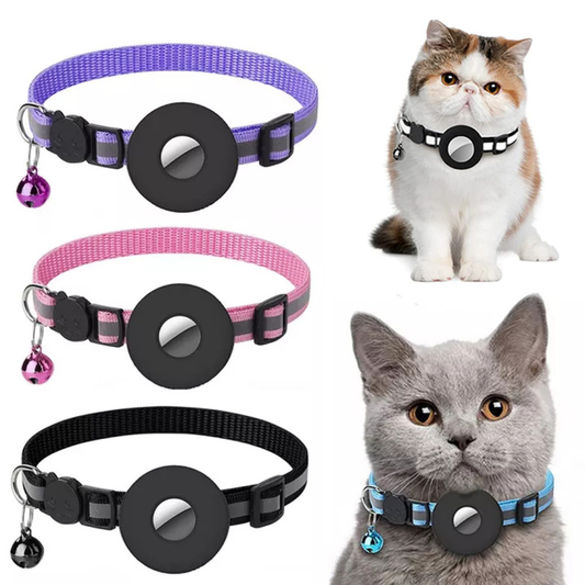Air Tag Collar .  Reflective Collar with Waterproof Holder Case for Airtags.  For Cats and Dogs